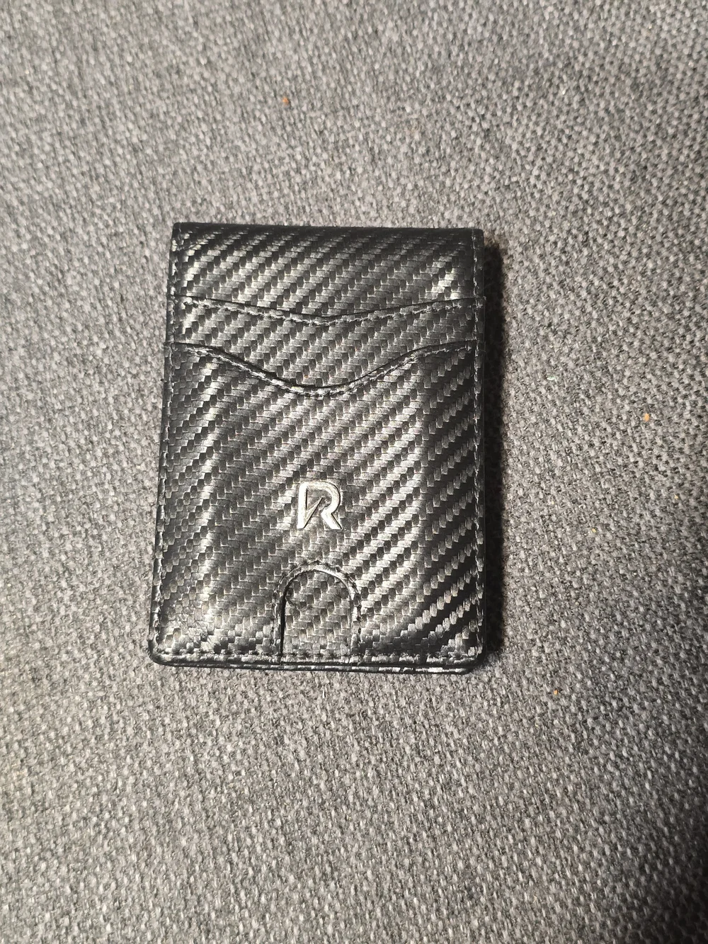 Ronyxet Black Carbon-Texture Slim Card / Wallet With Money Clip
